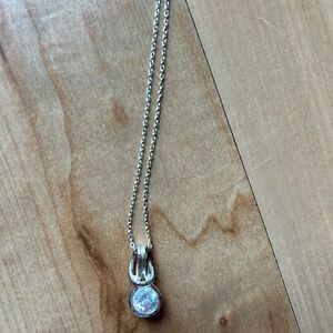 Silver Necklace with Crystal Pendant
